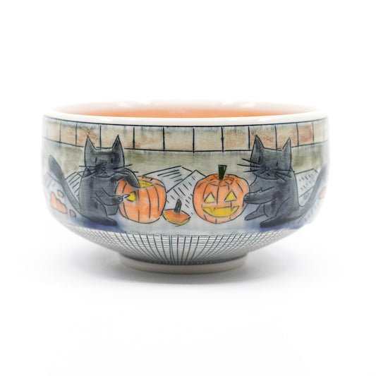 Cats Carving Pumpkins Bowl