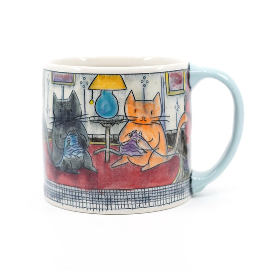 Cats Knitting and Spinning Mug