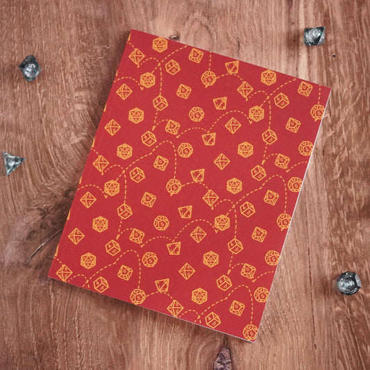Dice Set Notebook - Red and Gold
