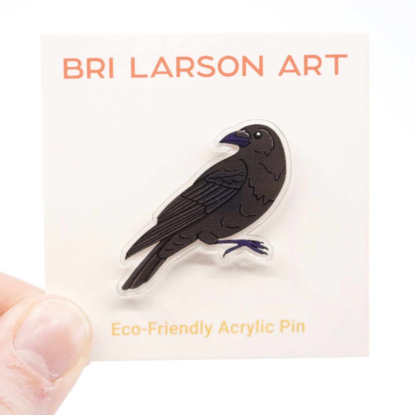Crow Acrylic Pin