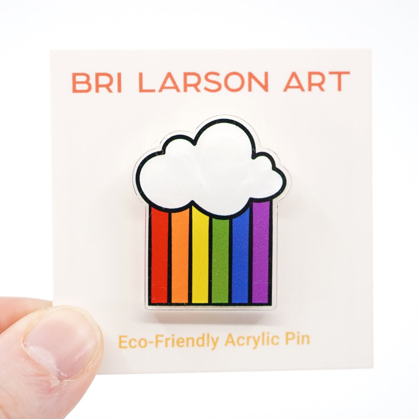 Rainbow Cloud Acrylic Pin