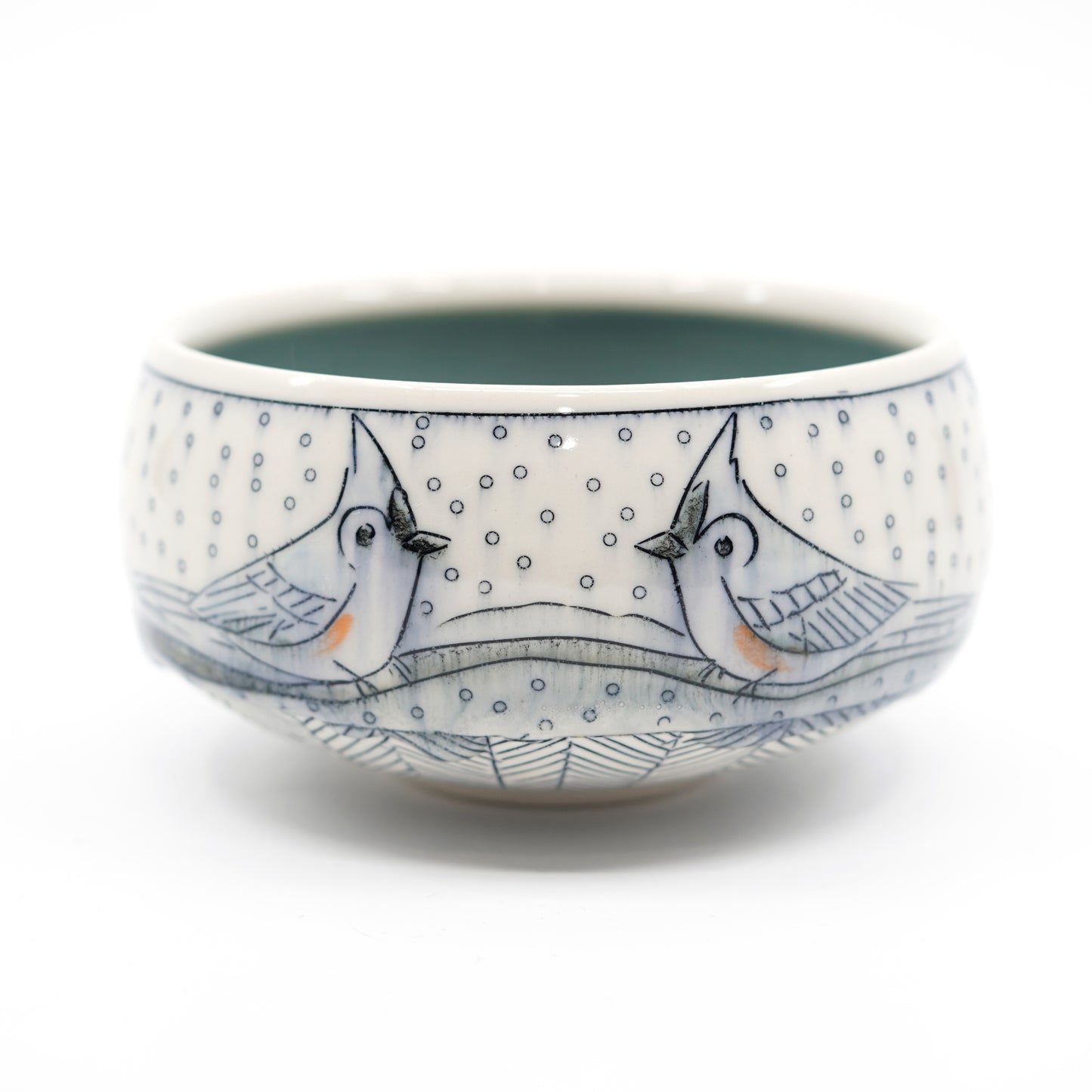 Snowy Tufted Titmouse Small Bowl