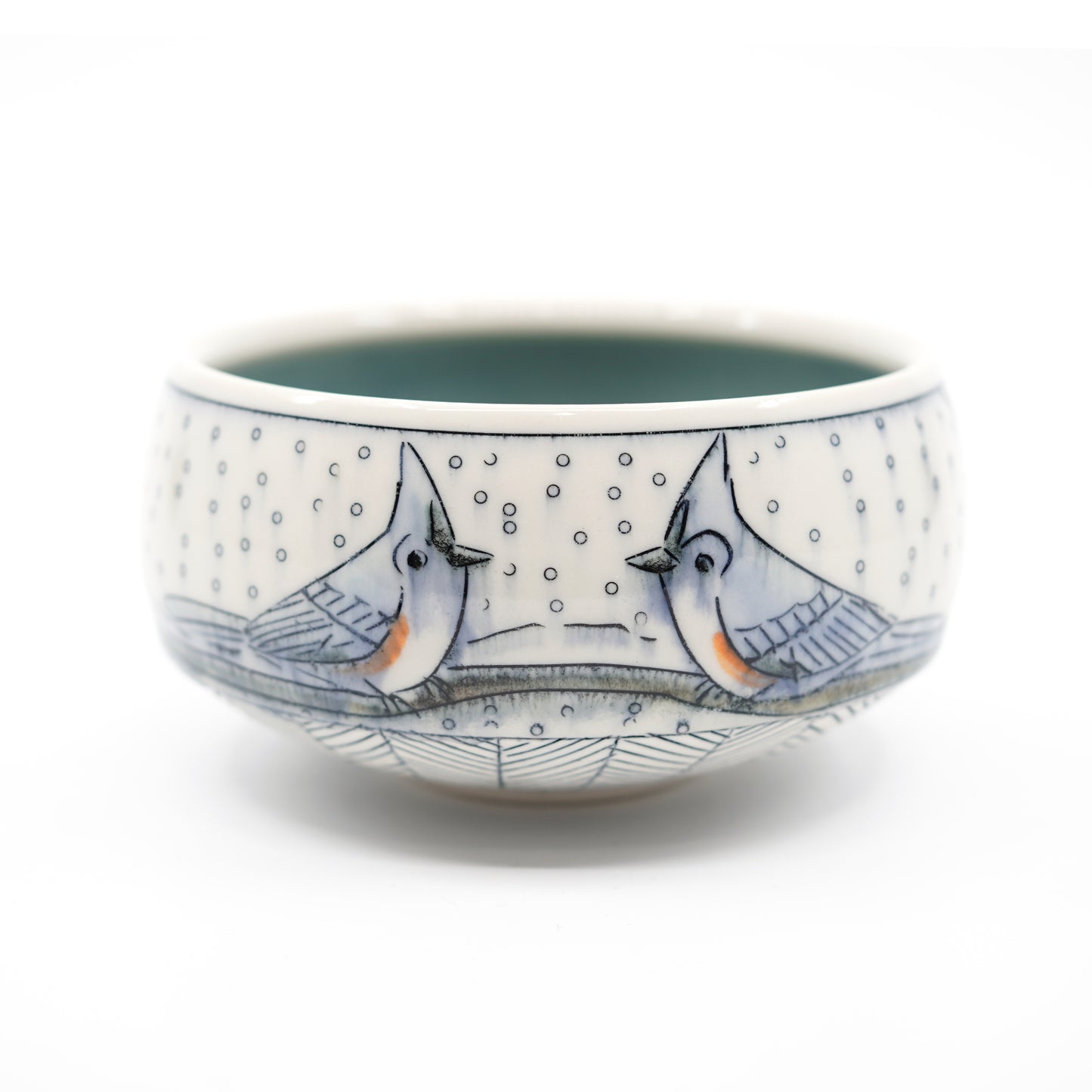 Snowy Tufted Titmouse Small Bowl