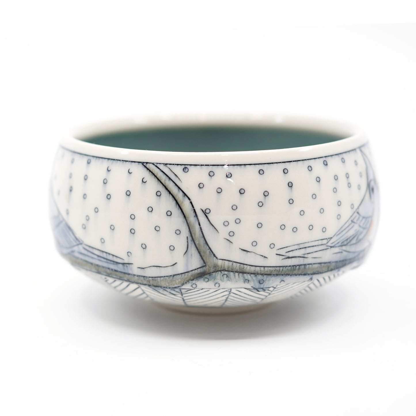 Snowy Tufted Titmouse Small Bowl