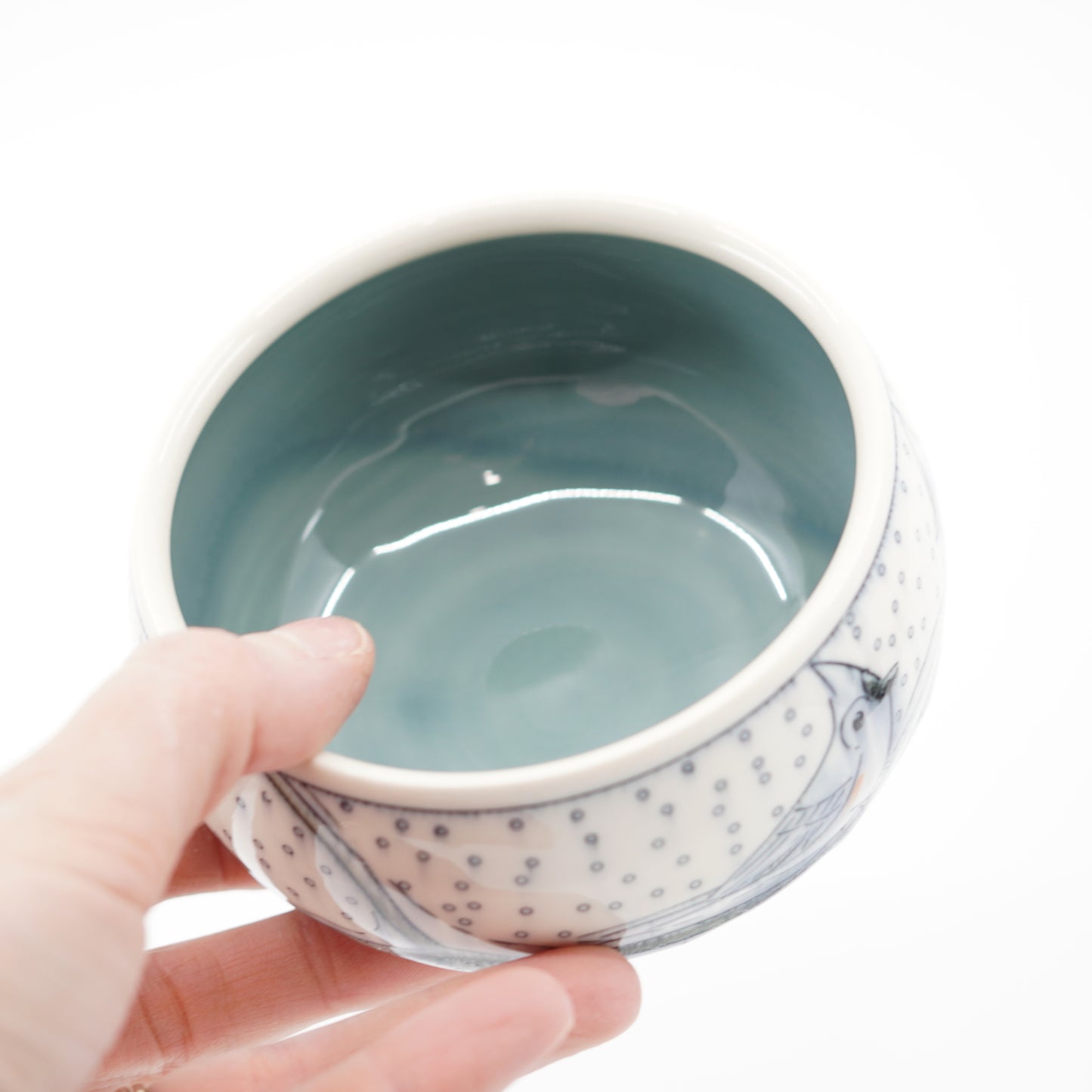 Snowy Tufted Titmouse Small Bowl