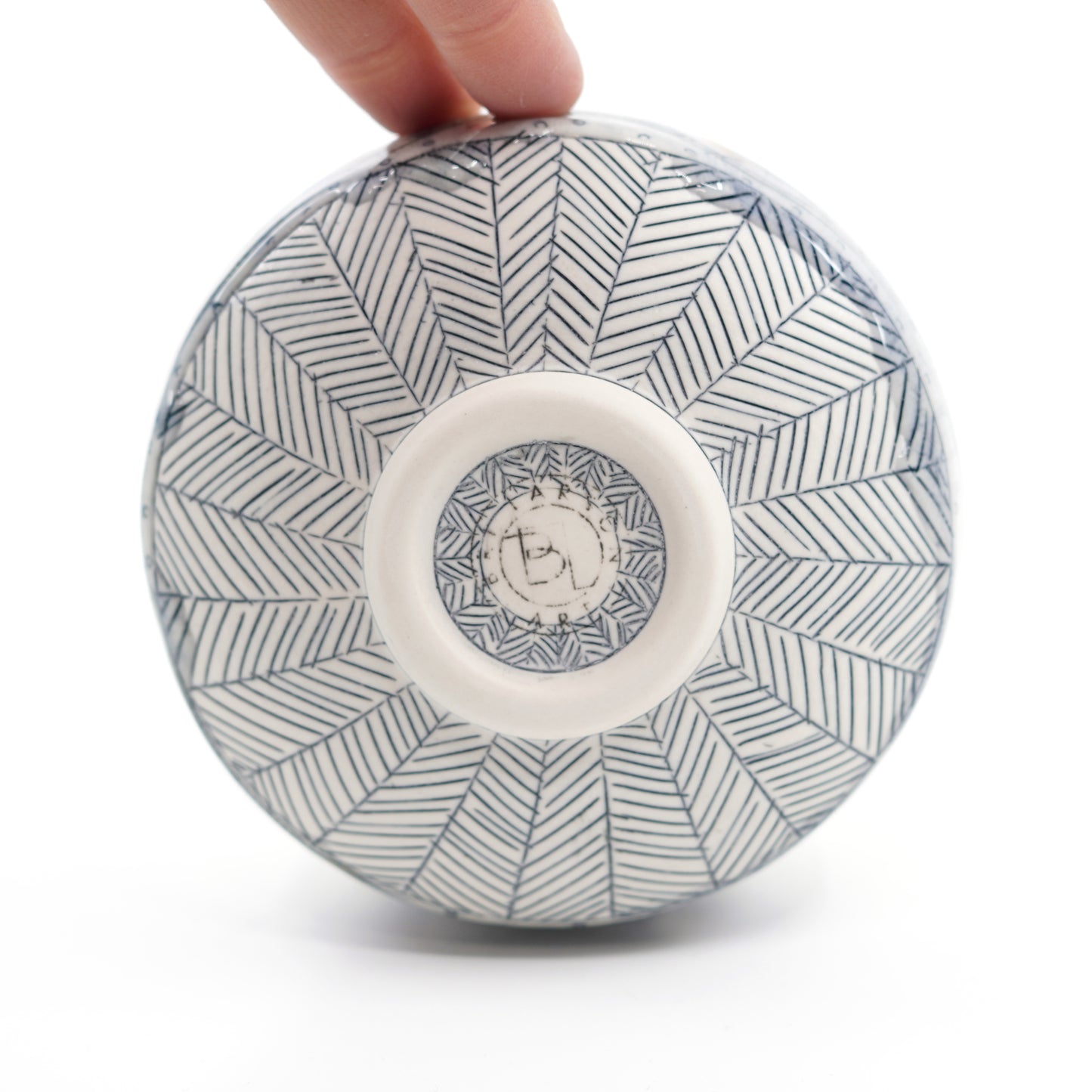 Snowy Tufted Titmouse Small Bowl