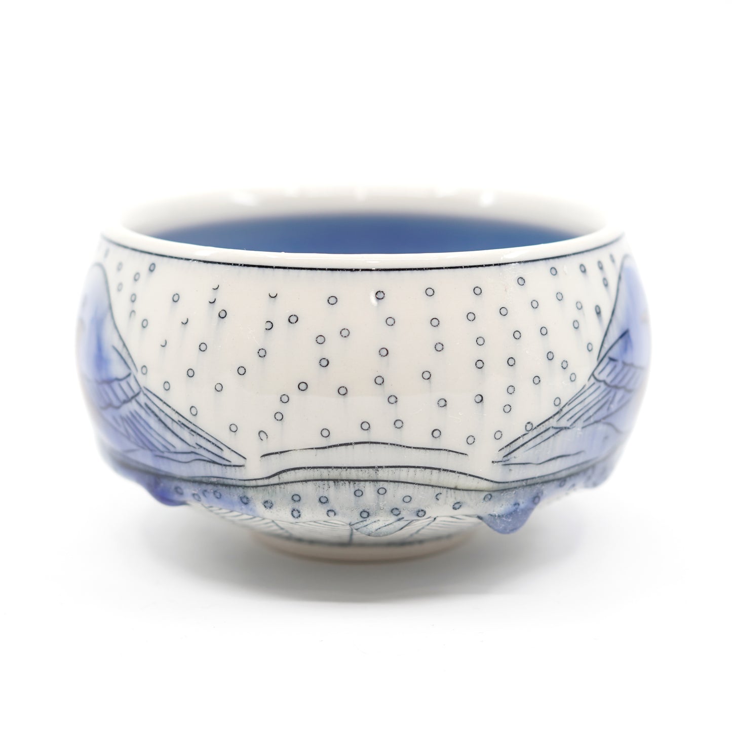 Snowy Bluebird Small Bowl