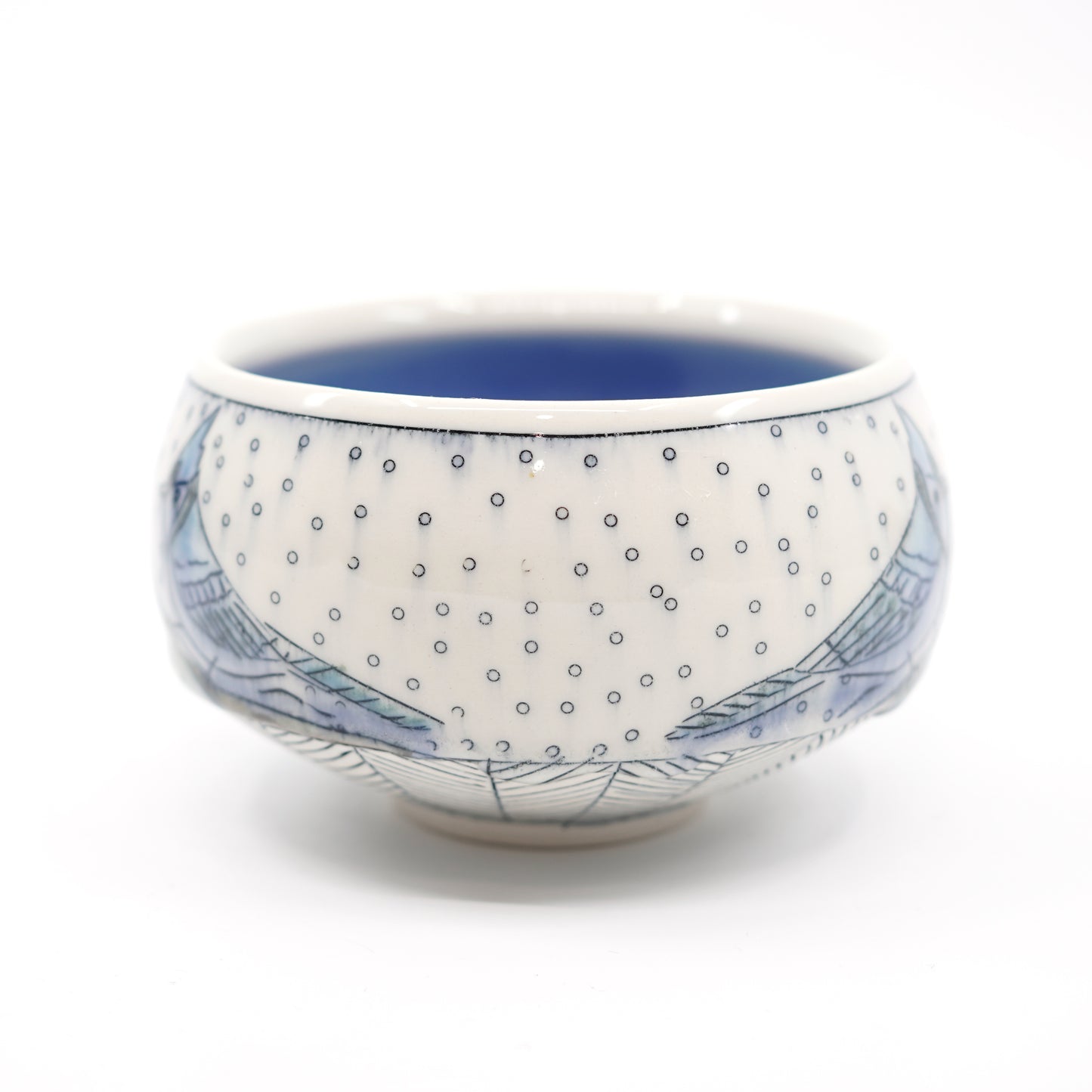 Snowy Blue Jay Small Bowl