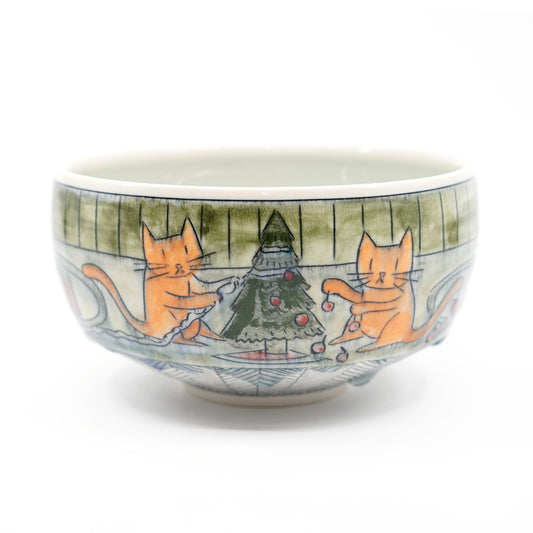 Cats Decorating Tree Bowl