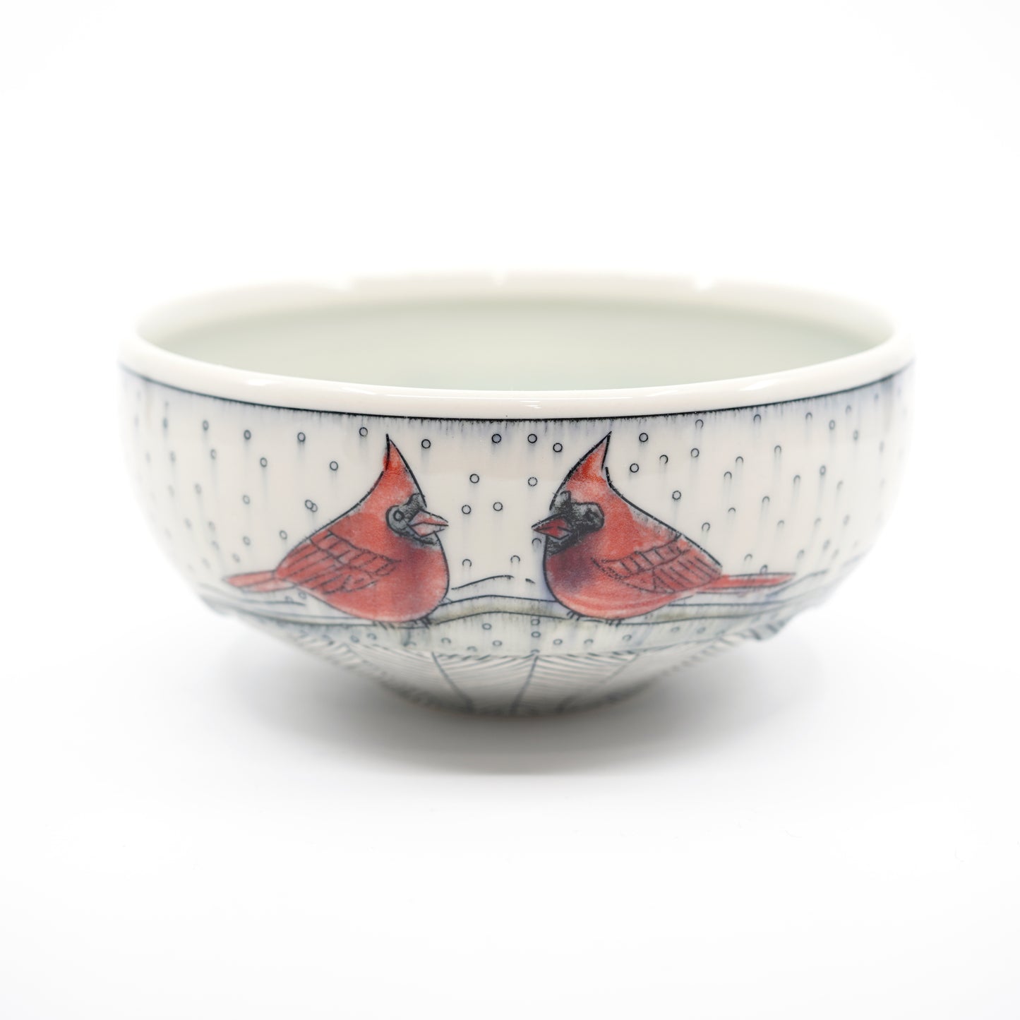 Snowy Cardinal Bowl