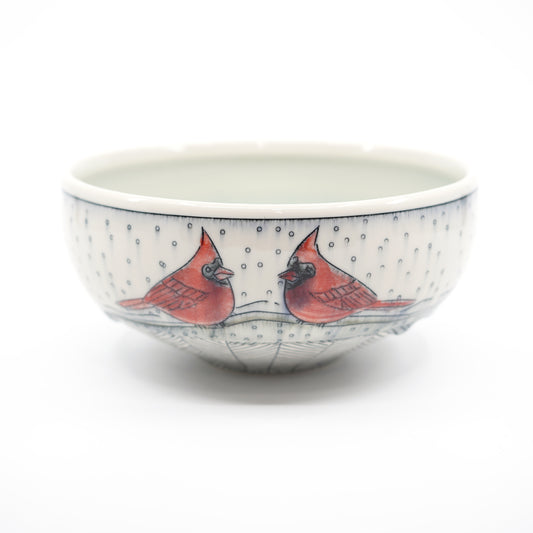 Snowy Cardinal Bowl