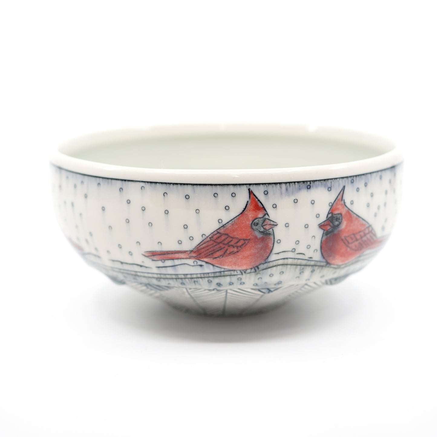 Snowy Cardinal Bowl