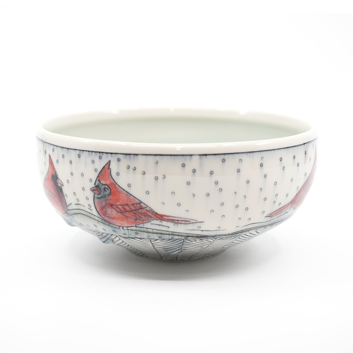 Snowy Cardinal Bowl