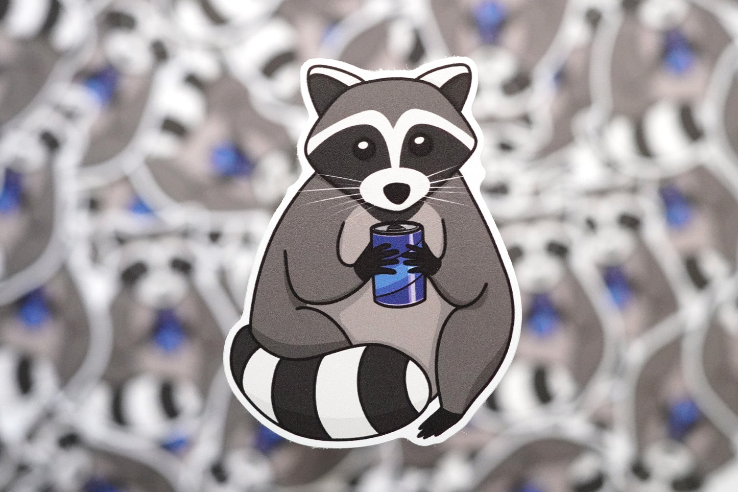 Raccoon Drinking Sticker