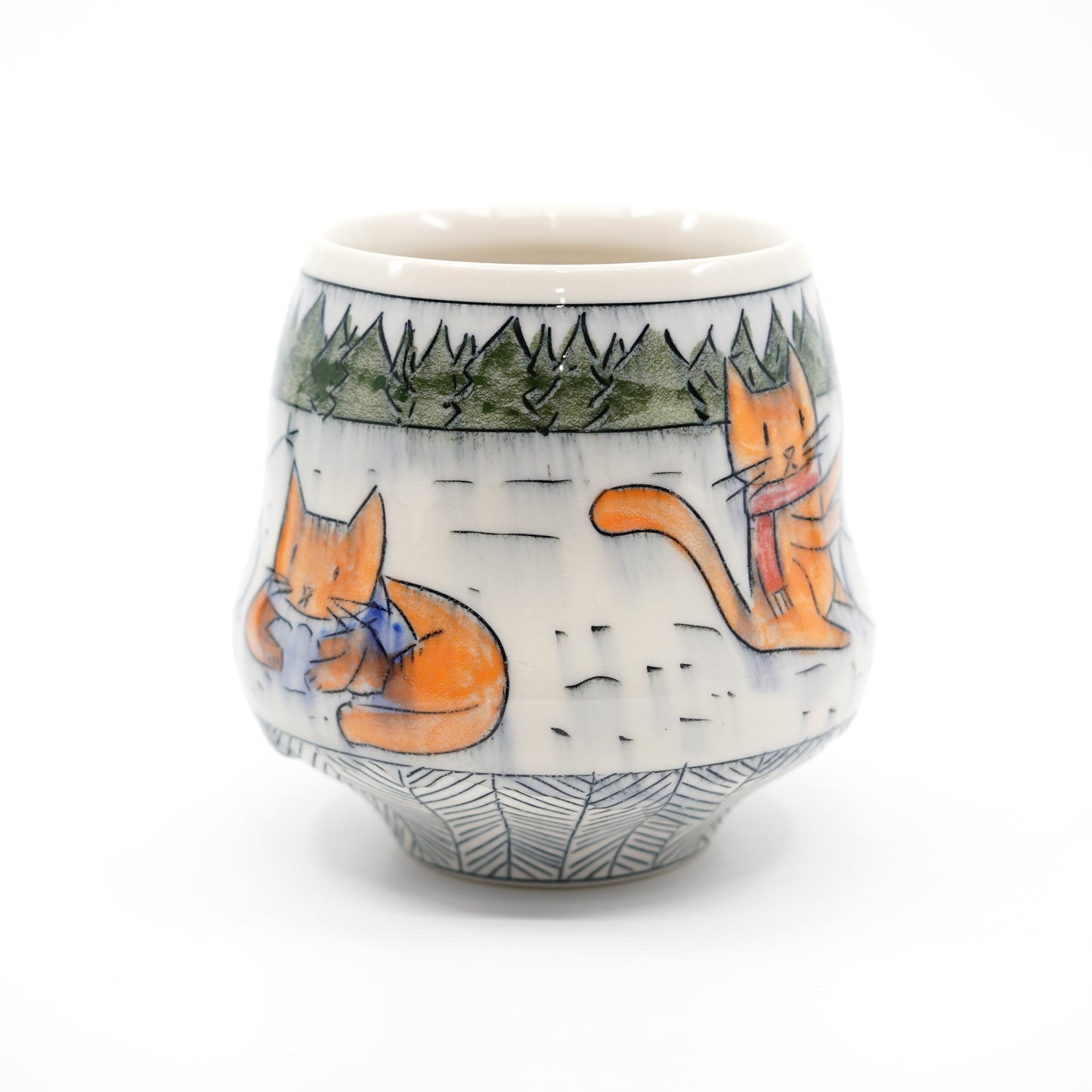 Cats Building a Snowman Cup