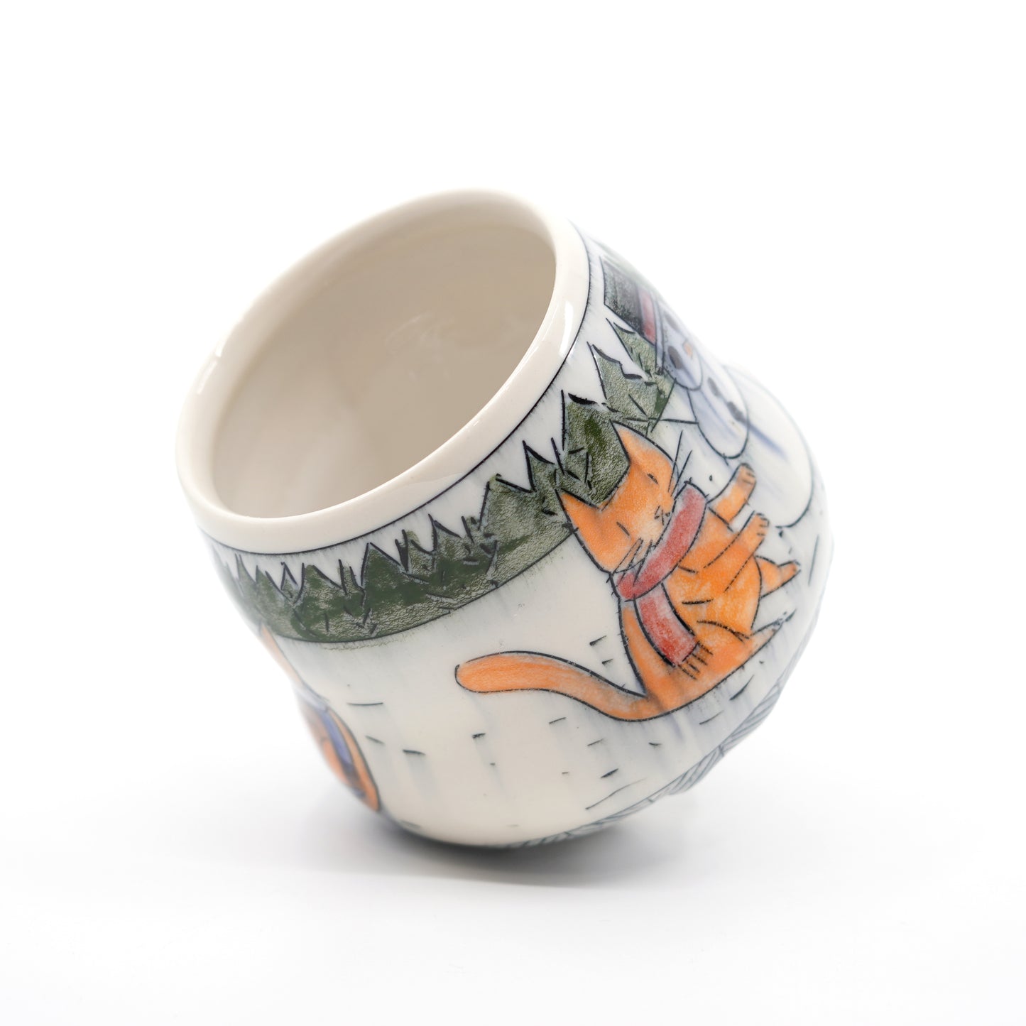 Cats Building a Snowman Cup