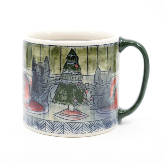 Cats Decorating Tree Mug