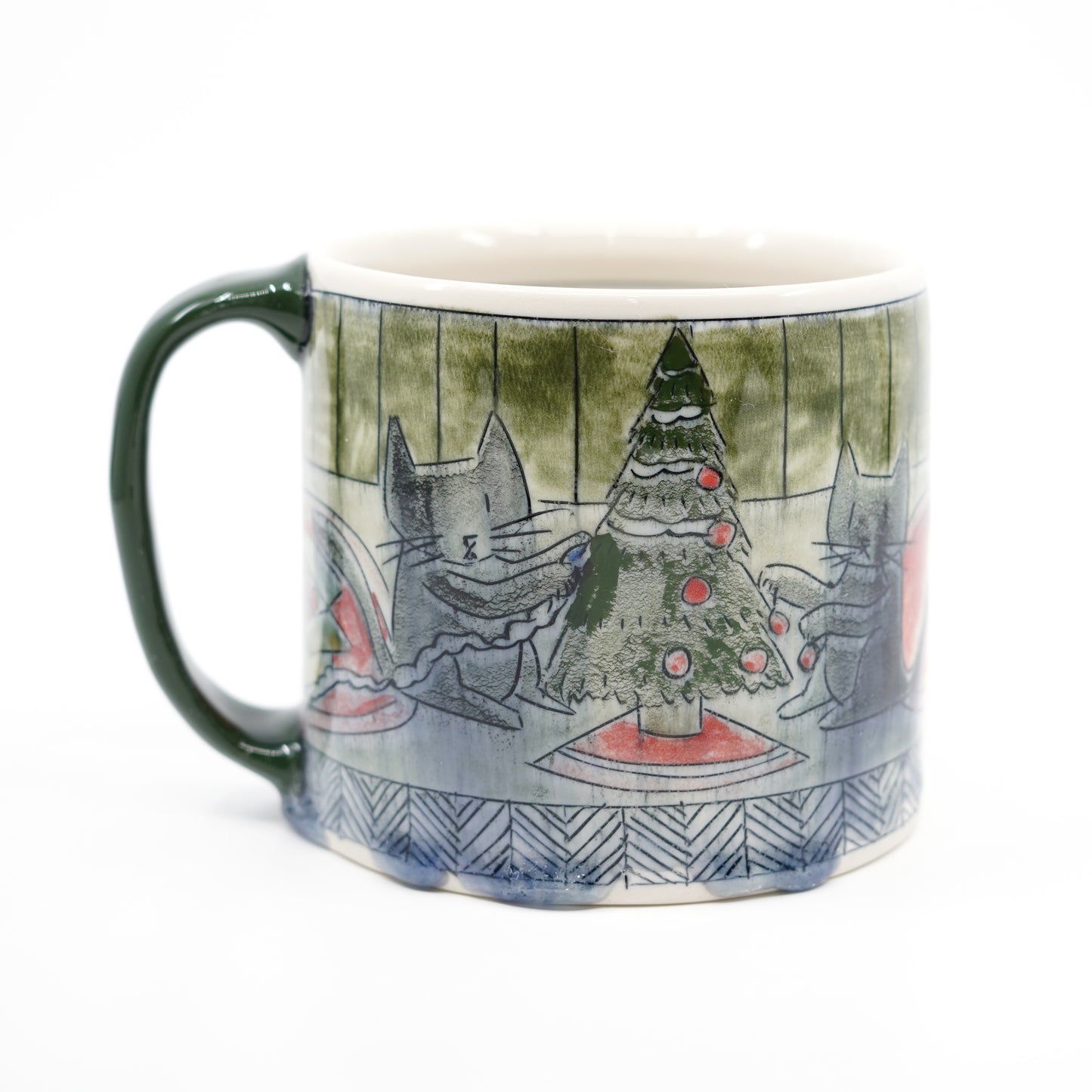 Cats Decorating Tree Mug
