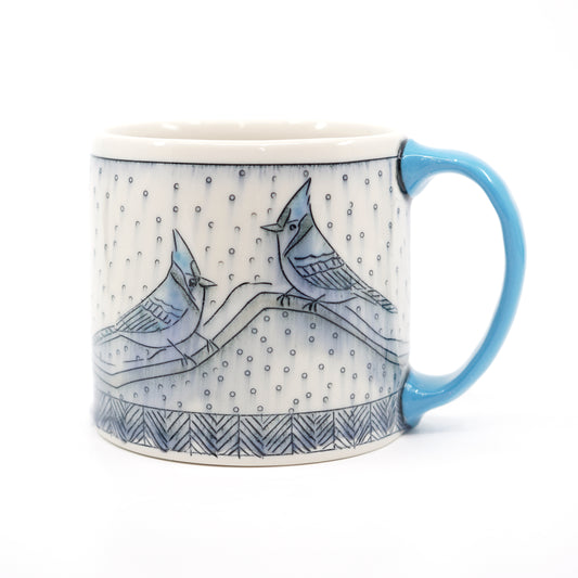 Snowy Blue Jay Mug
