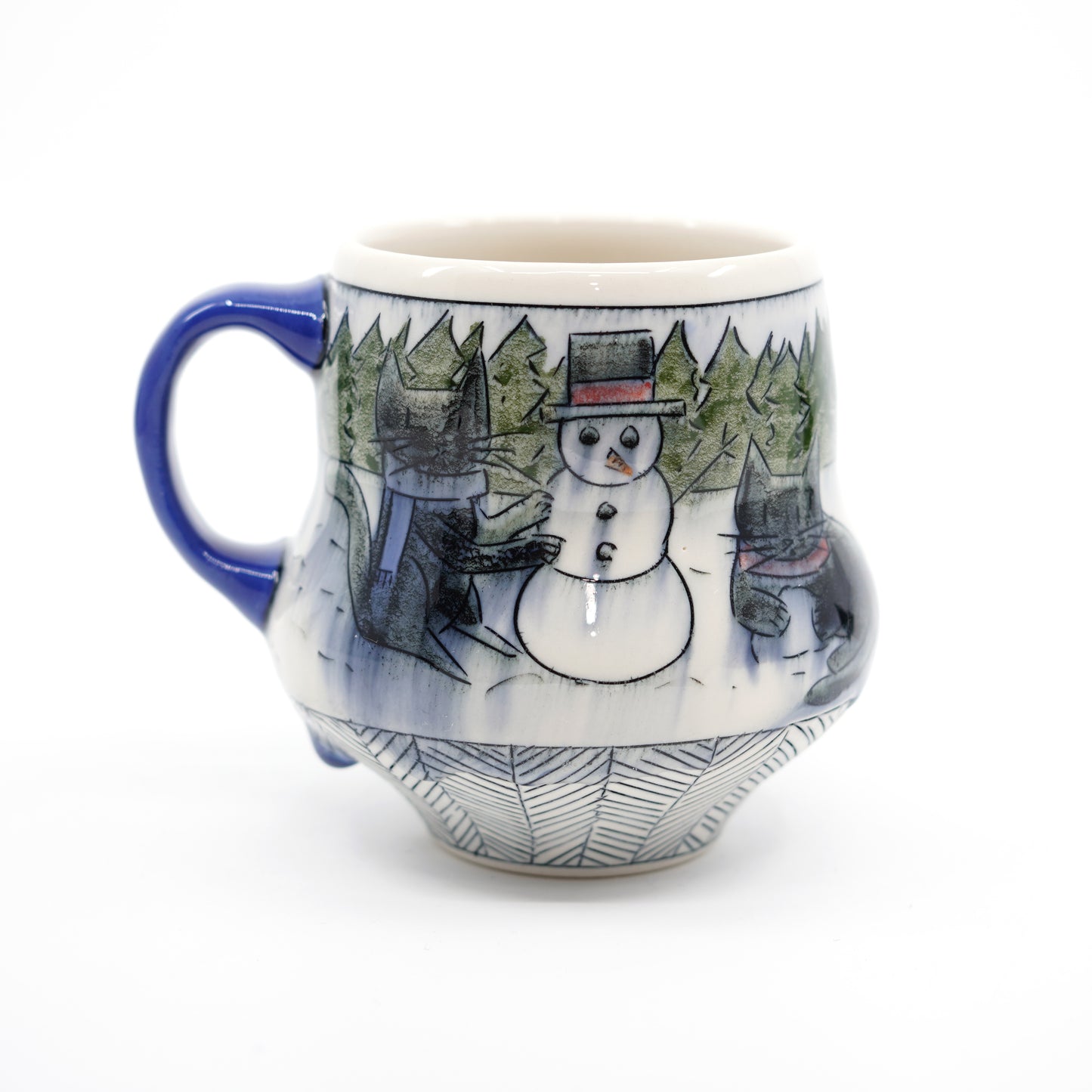 Cats Building a Snowman Mug