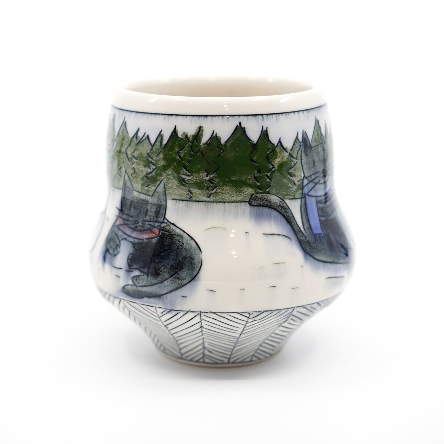 Cats Building a Snowman Mug