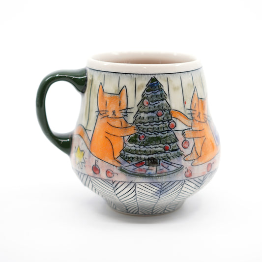 Cats Decorating Tree Mug