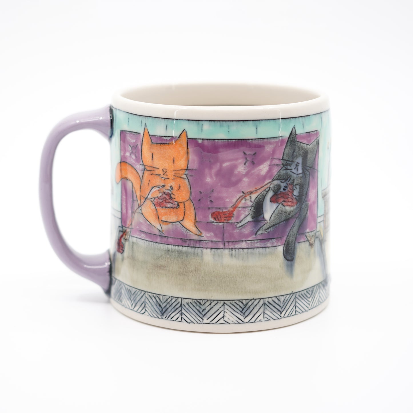 Cats Knitting Mug