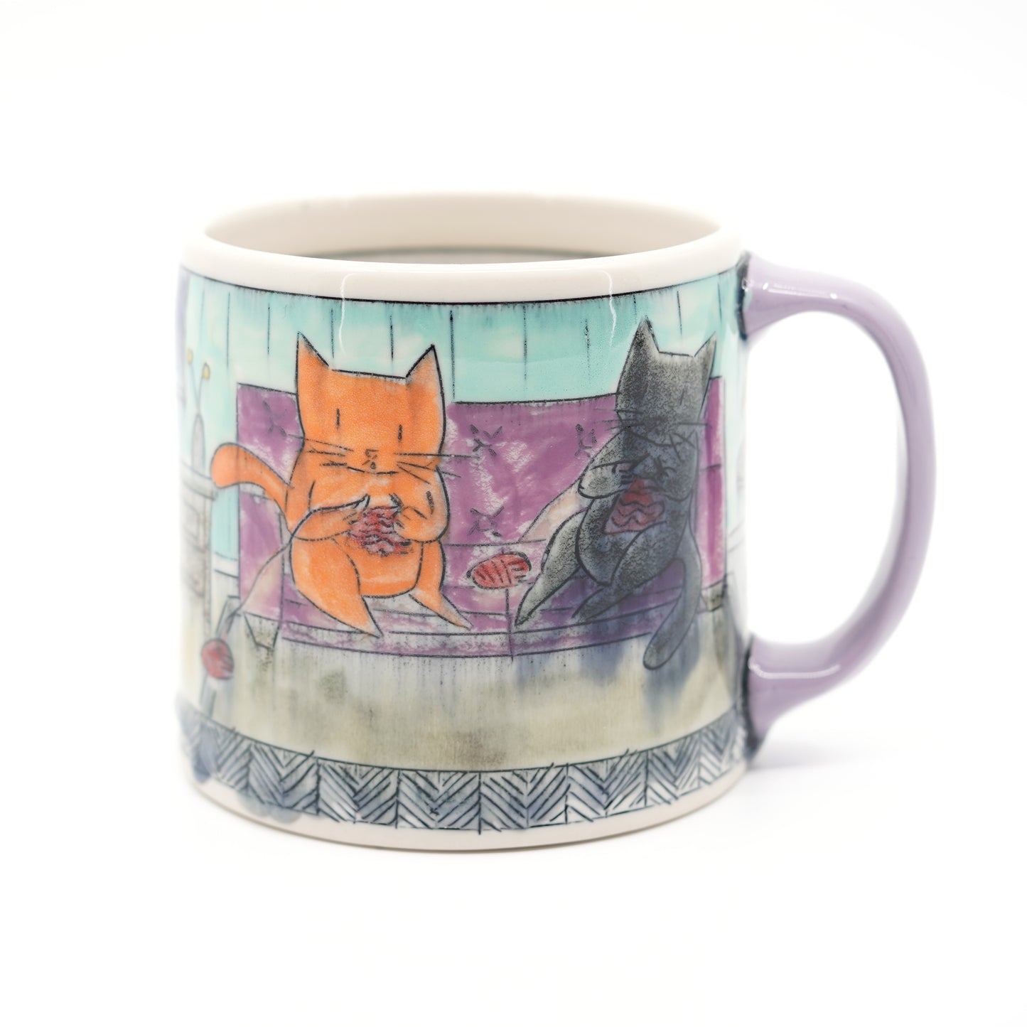 Cats Knitting Mug
