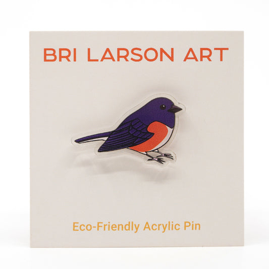 Eastern Towhee Acrylic Pin
