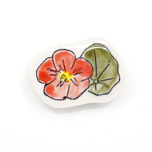 Red Nasturtium Magnet