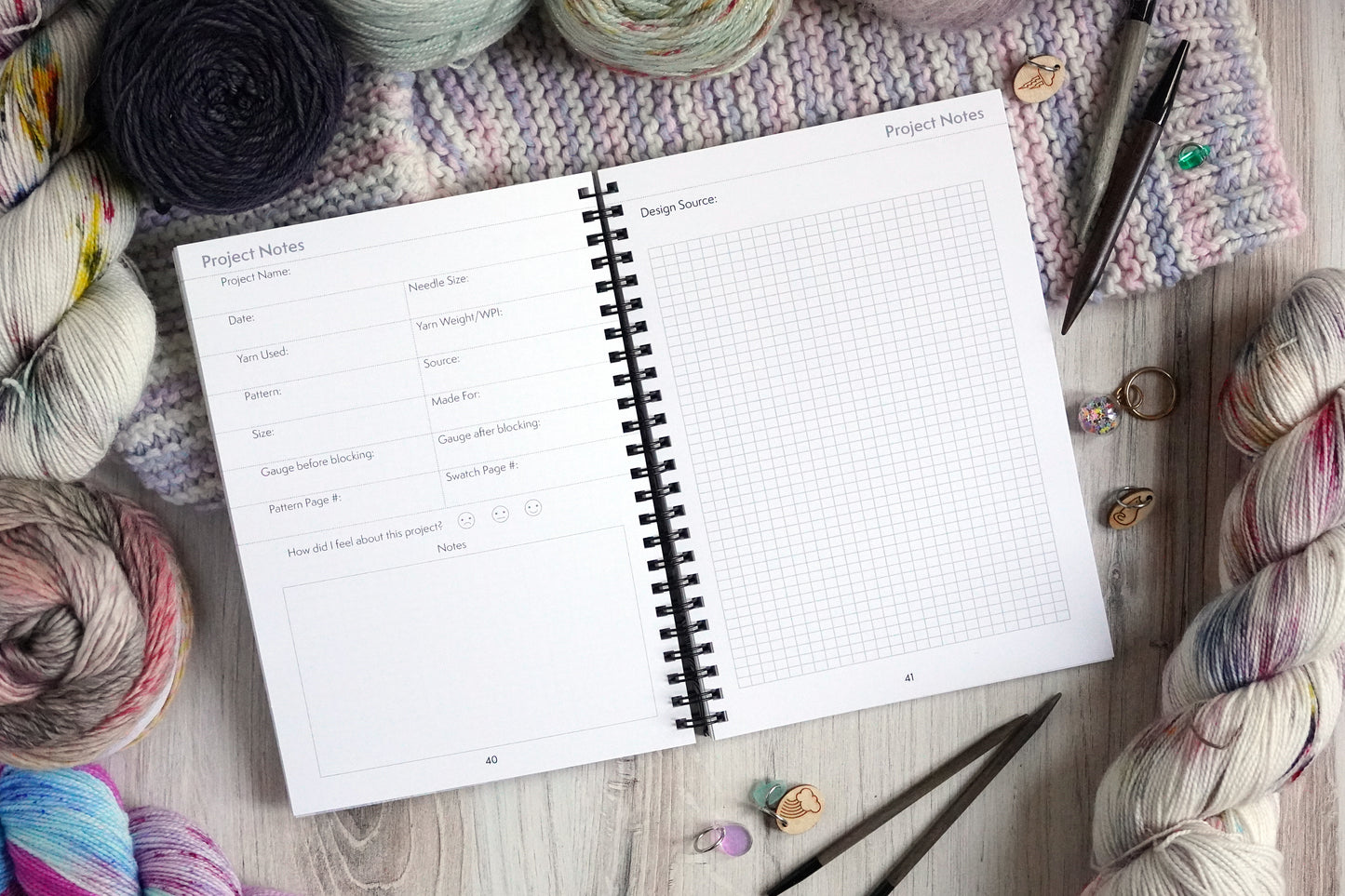 The Knitter's Design & Project Notebook / Pastel Rainbow