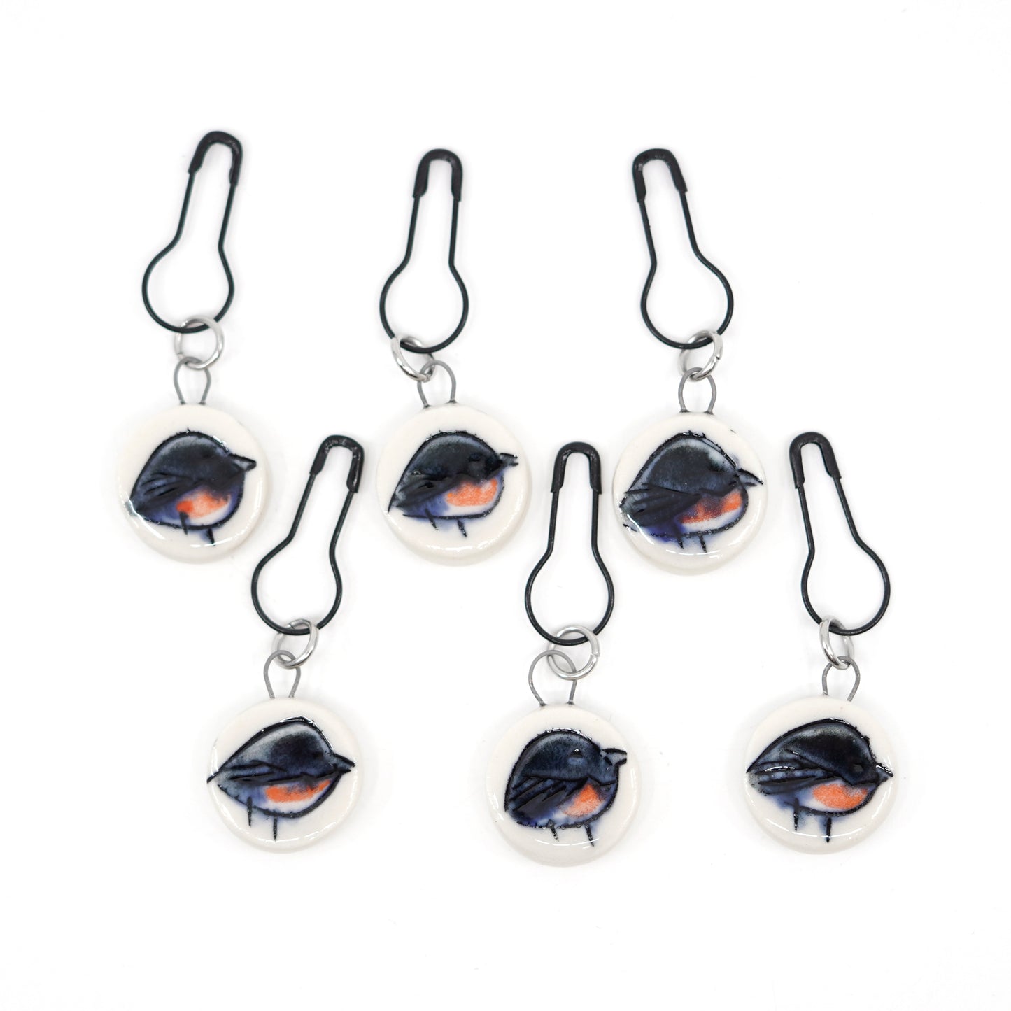 Eastern Towhee Stitch Marker Set - Pin Version