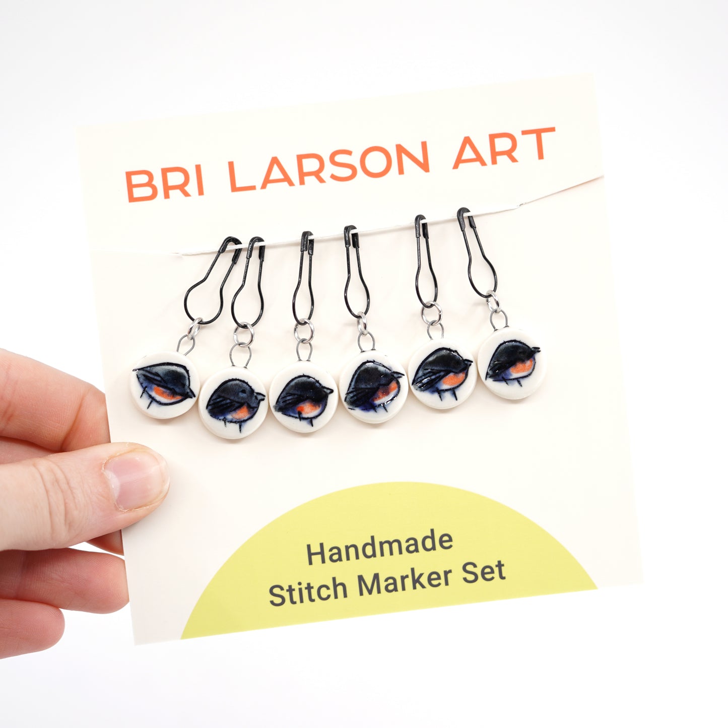 Eastern Towhee Stitch Marker Set - Pin Version