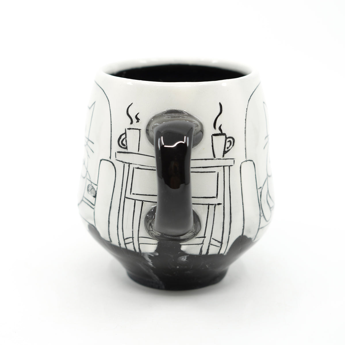 Black & White Cats Knitting Mug