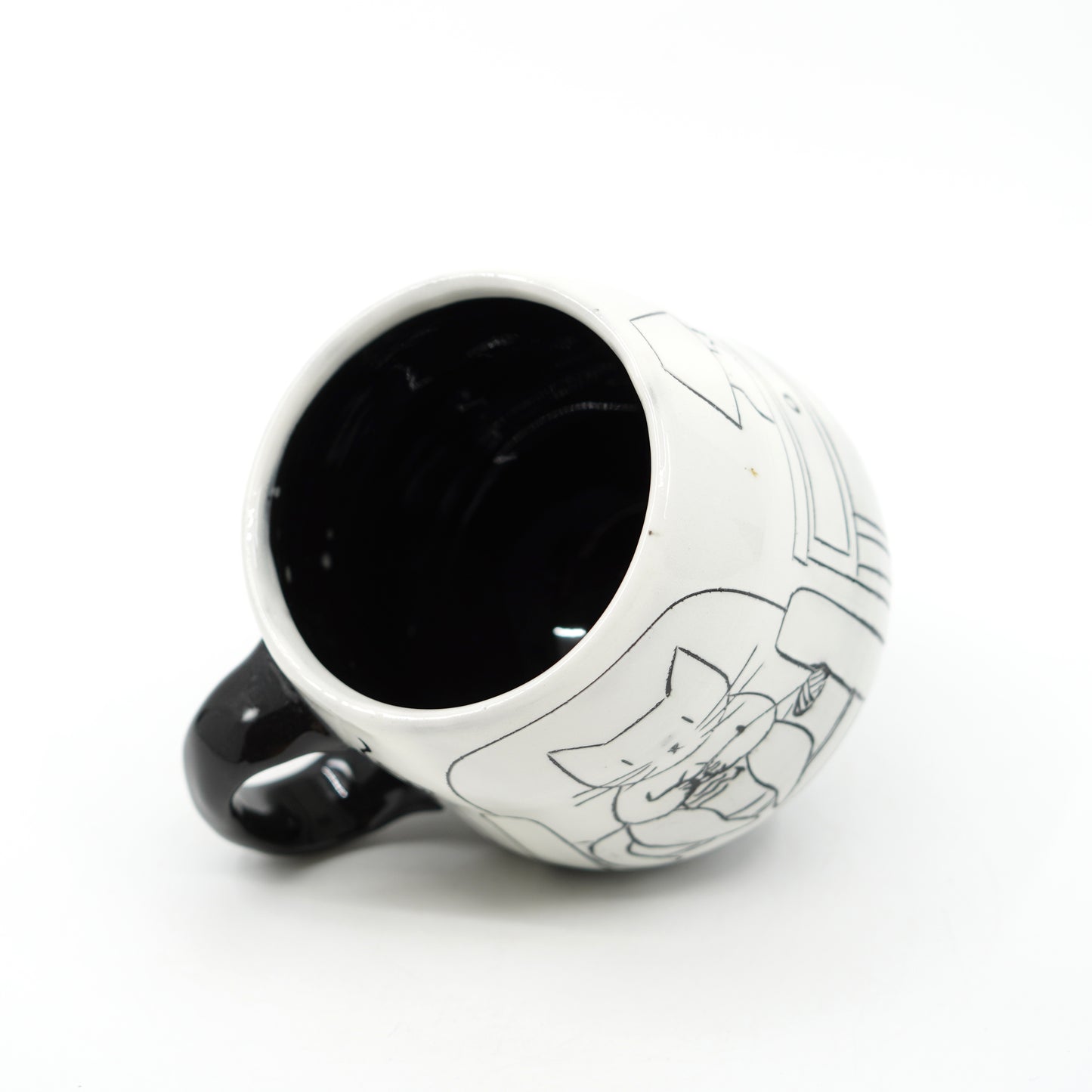 Black & White Cats Knitting Mug