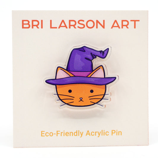 Witch Cat Acrylic Pin