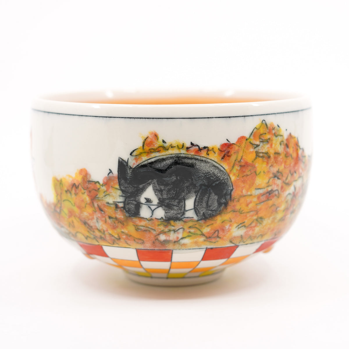 Cats Raking Leaves Bowl