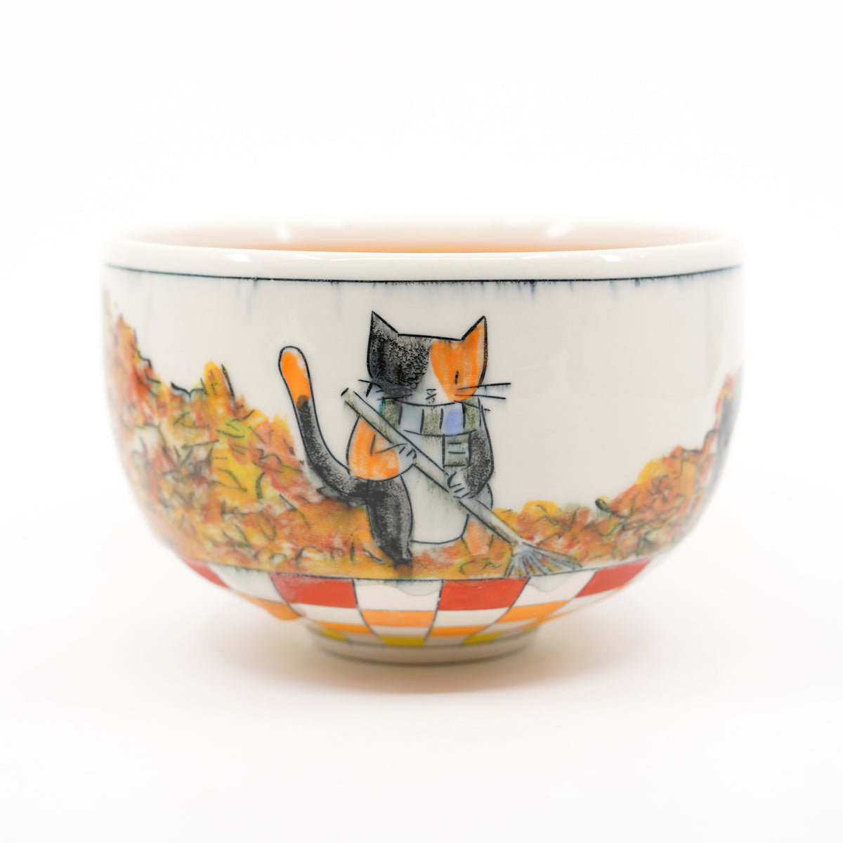 Cats Raking Leaves Bowl