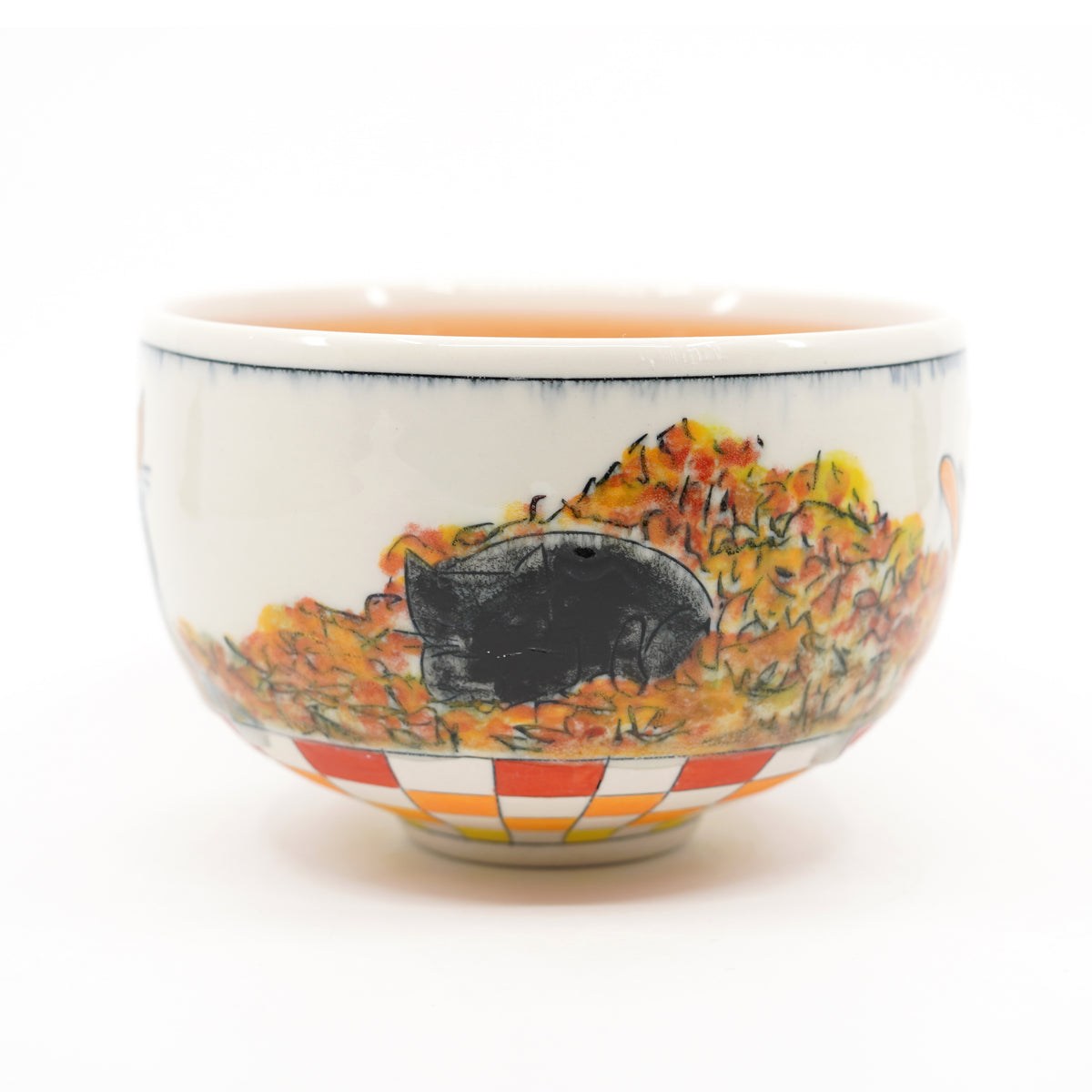 Cats Raking Leaves Bowl