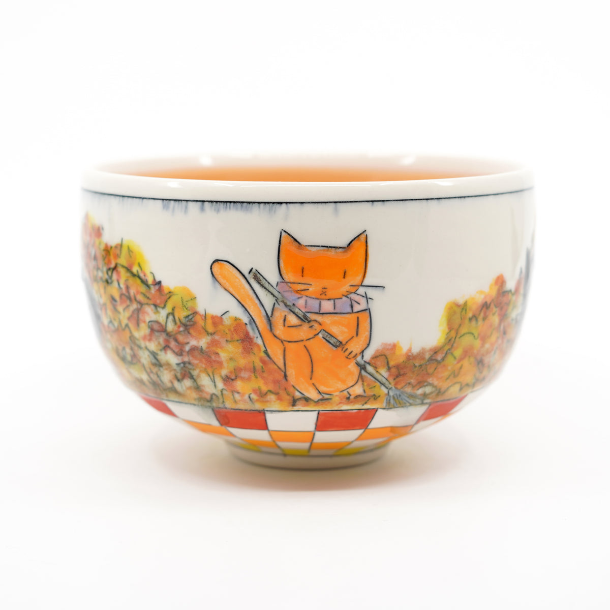 Cats Raking Leaves Bowl