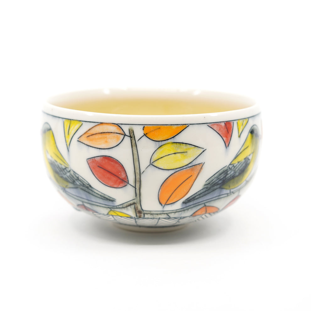 Stich Fall Drawing Autumn Goldfinch Bowl – Bri Larson Art