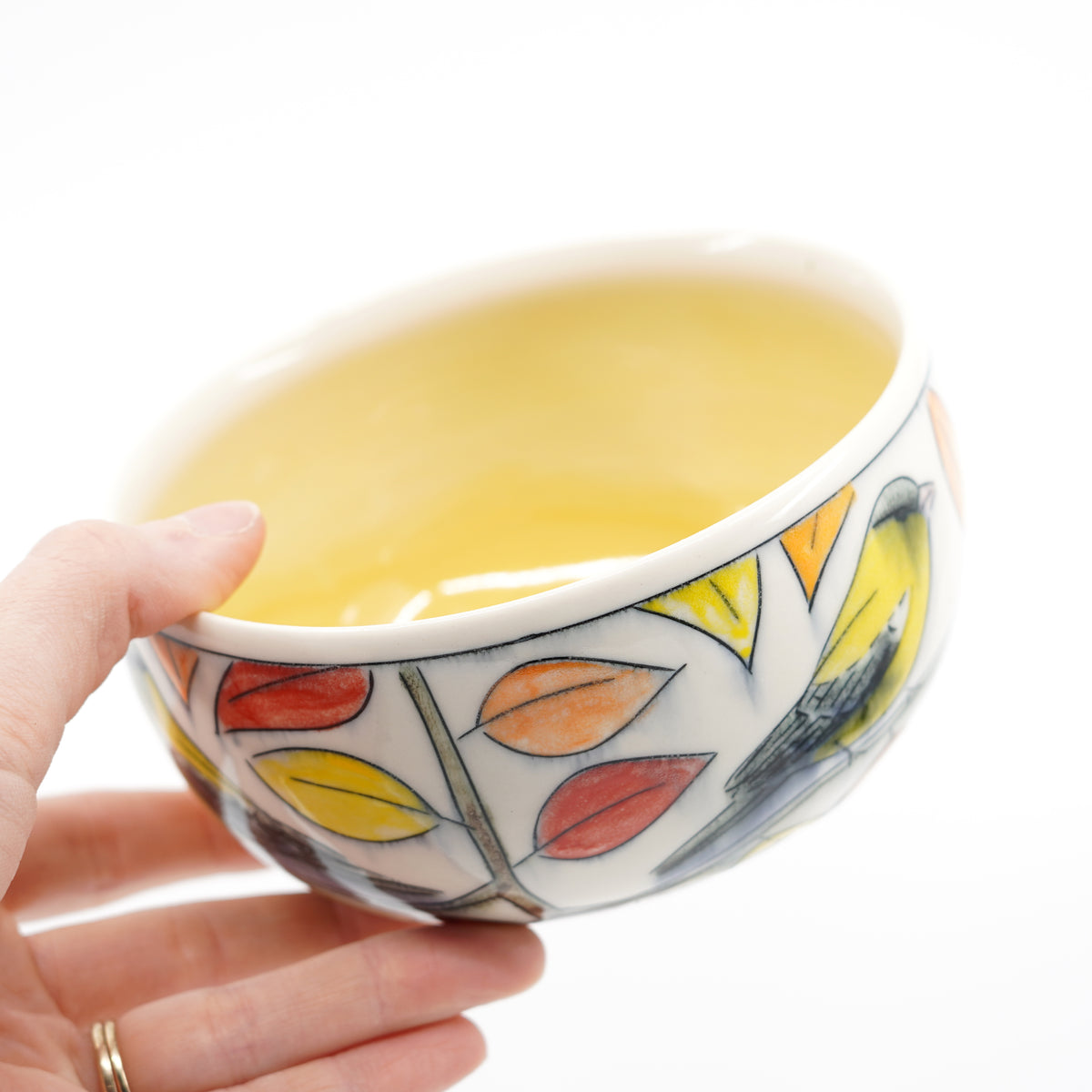 Autumn Goldfinch Bowl