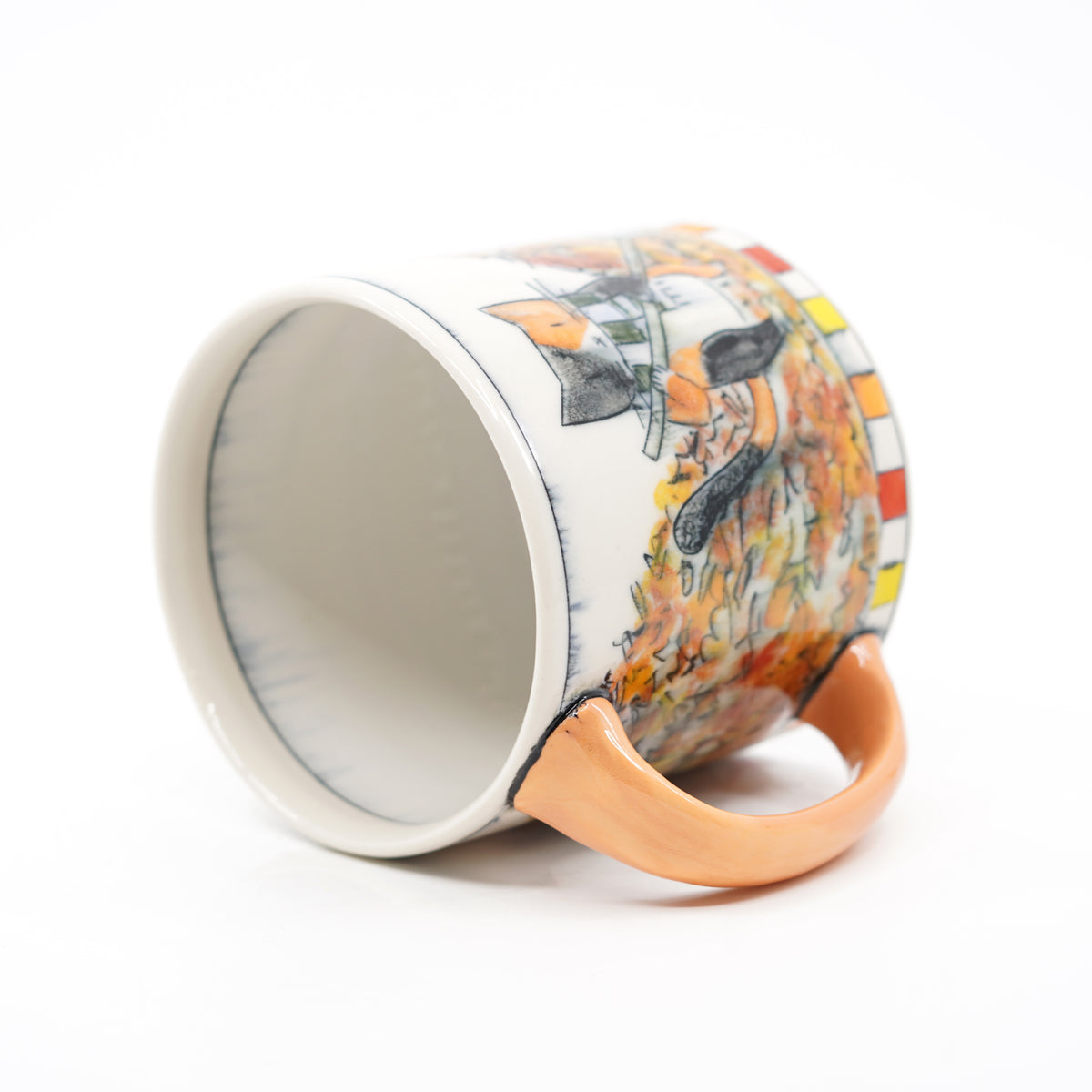 Cats Raking Leaves Mug