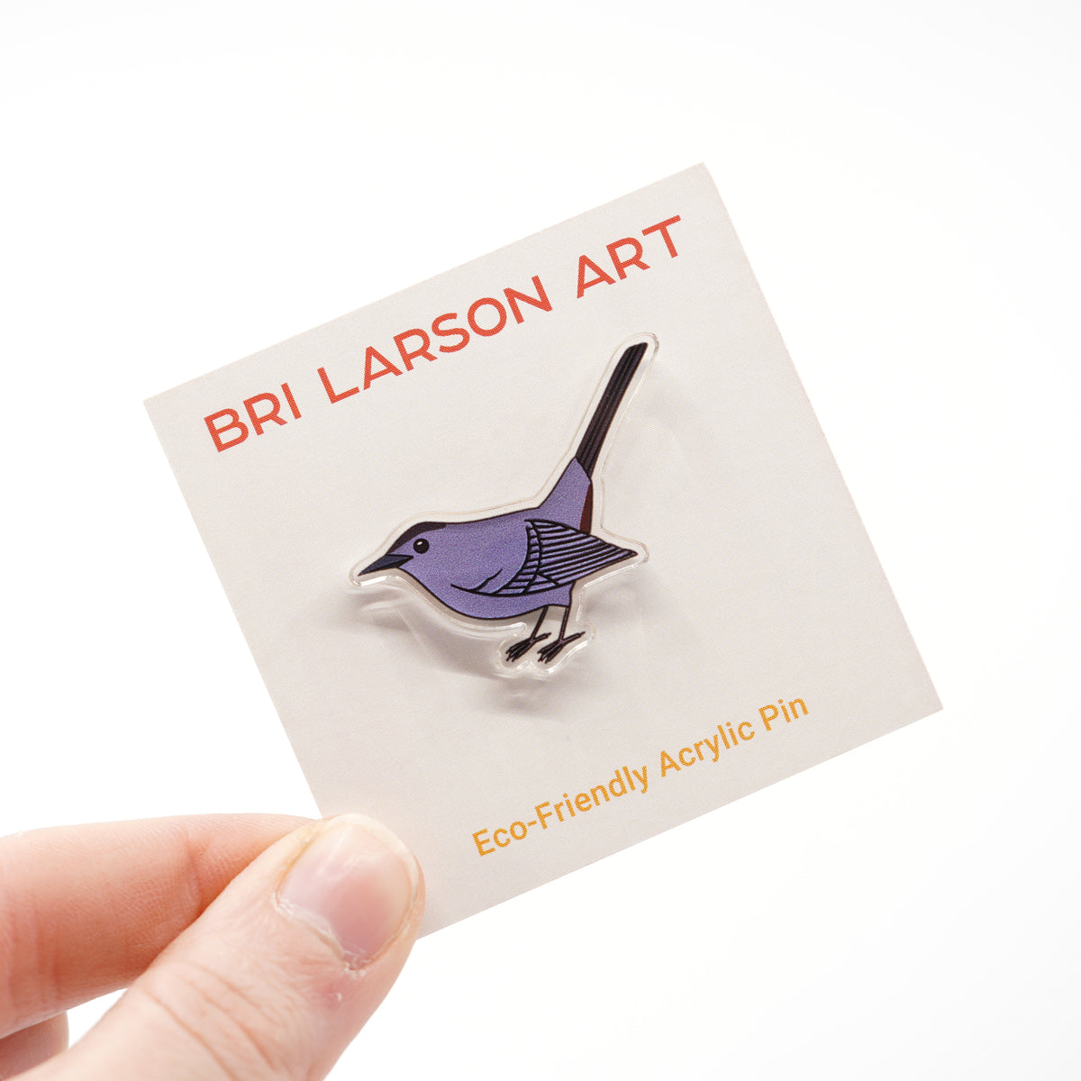 Gray Catbird Acrylic Pin