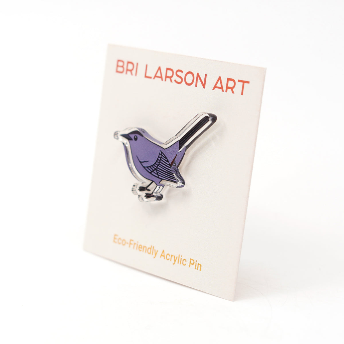 Gray Catbird Acrylic Pin