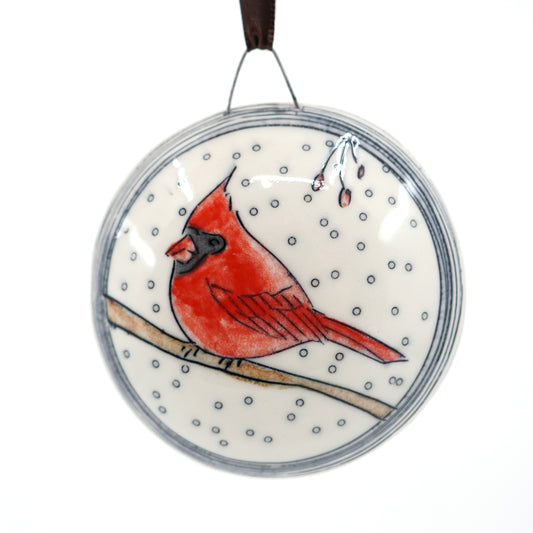 Snowy Cardinal Hanging Ornament