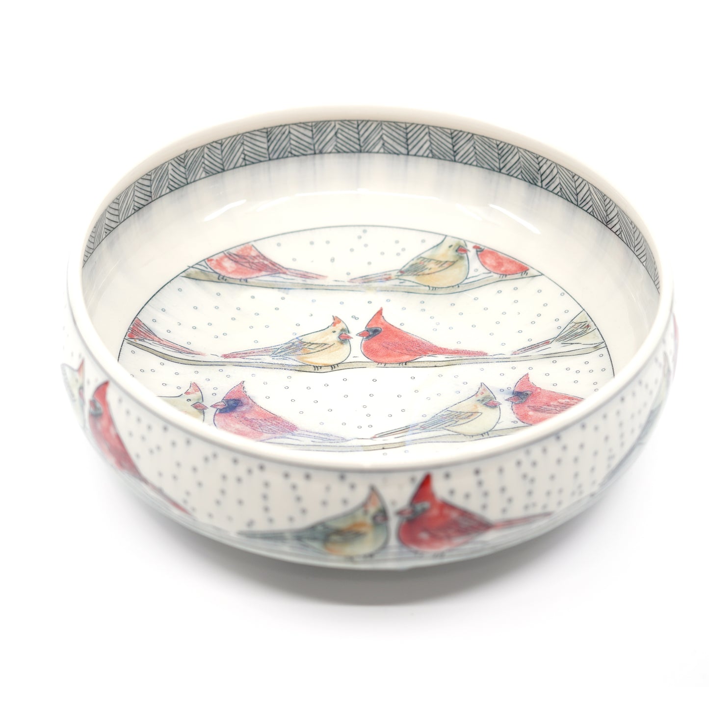 Snowy Cardinal Serving Bowl [SECOND]