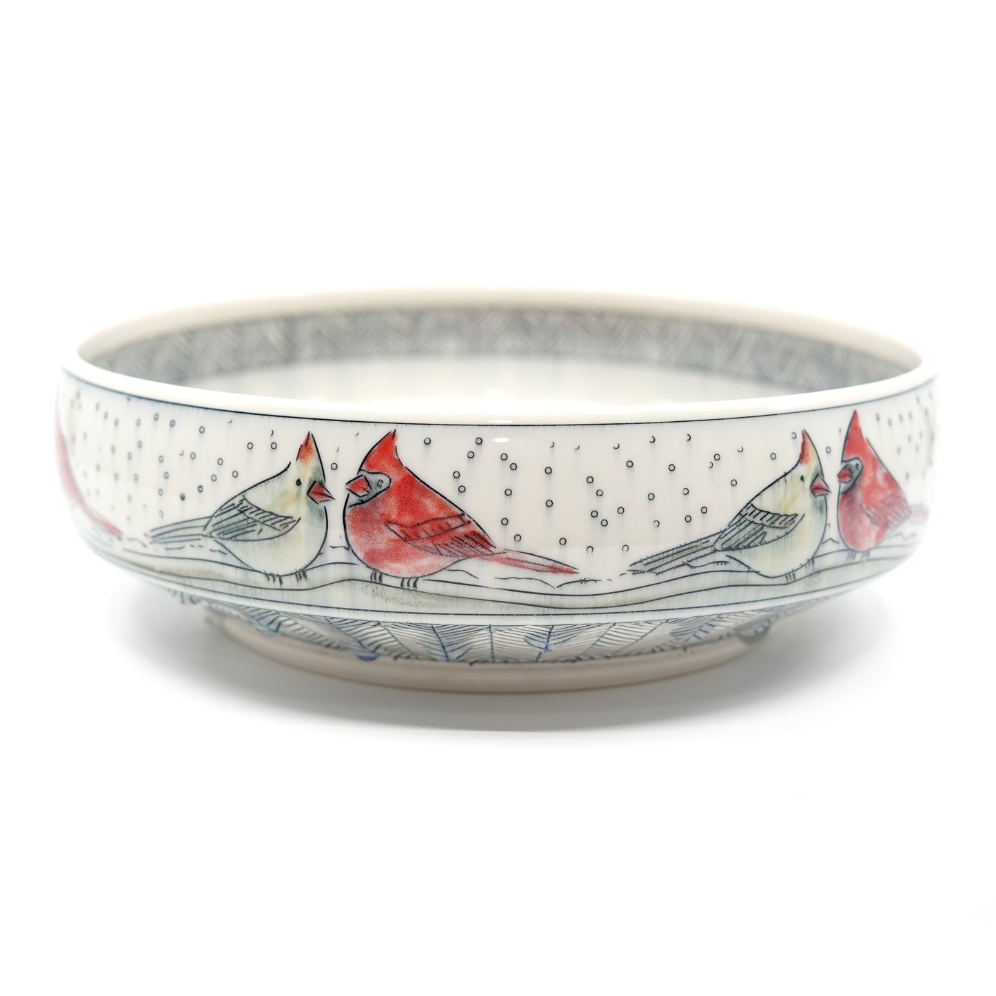 Snowy Cardinal Serving Bowl [SECOND]