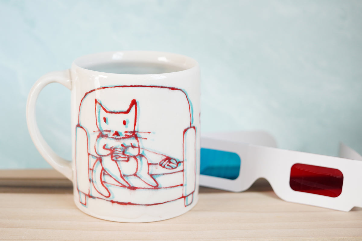 3D Cats Knitting Mug