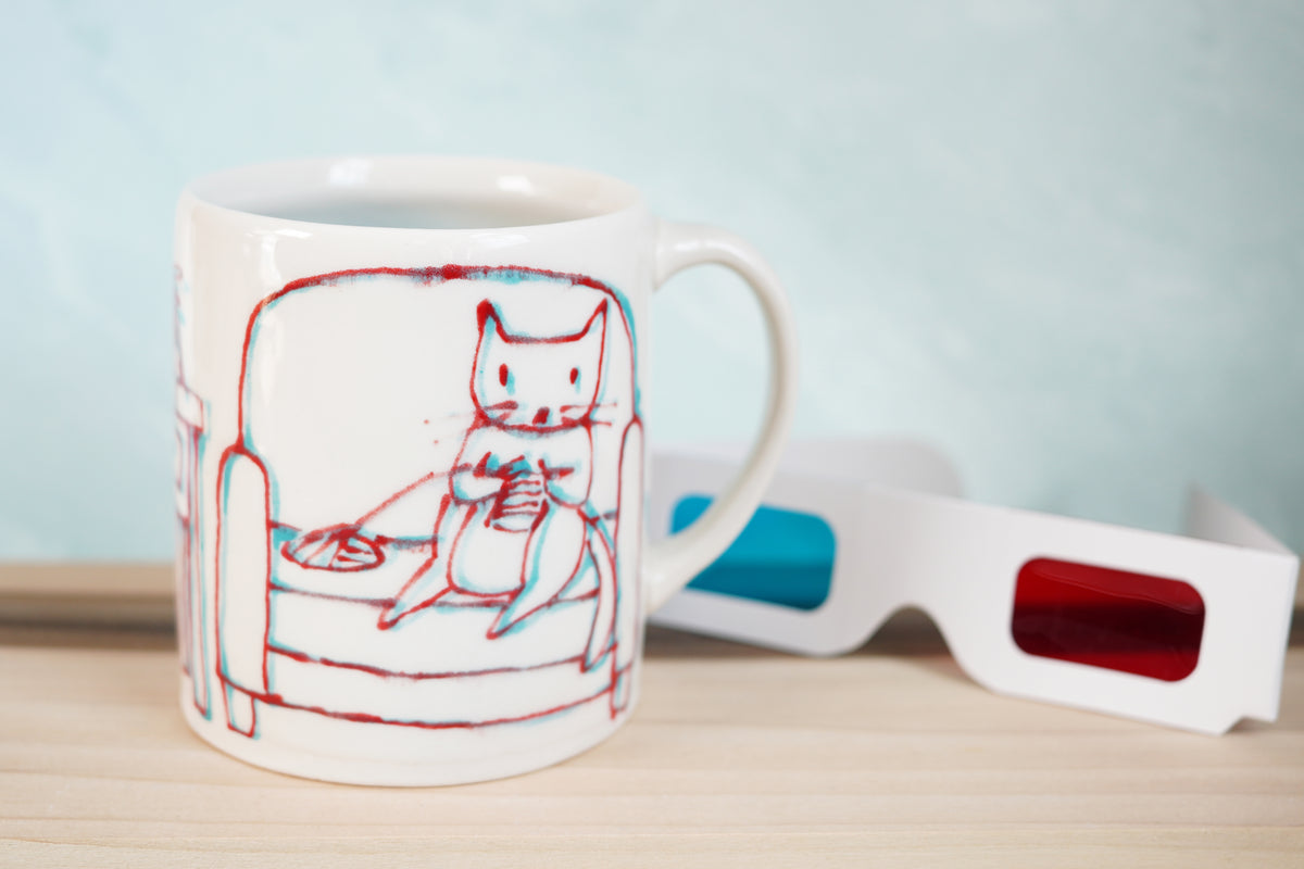 3D Cats Knitting Mug